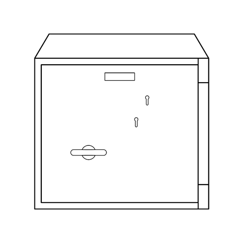 large safe deposit box with dual key locks