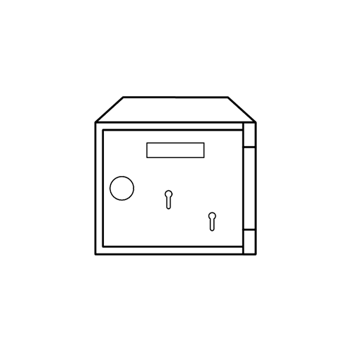 small safe deposit box with dual key locks